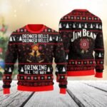 Jim Beam Drinker Bells Drinking All The Way Christmas Ugly Sweater