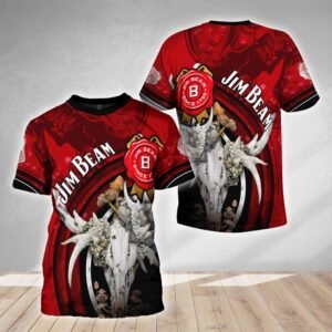 Jim Beam Deer Skull With Mushrooms T-Shirt