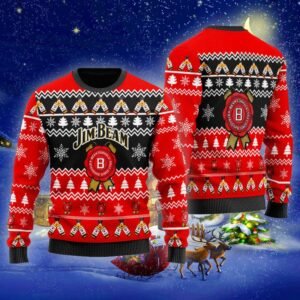 Christmas Cheers With Jim Beam Whiskey Christmas Sweater