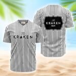 Kraken Rum Black And White Striped Jersey Shirt