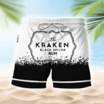 Kraken Rum White Black Basic Swim Trunks