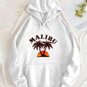 Malibu Front Pocket Basic White Hoodie