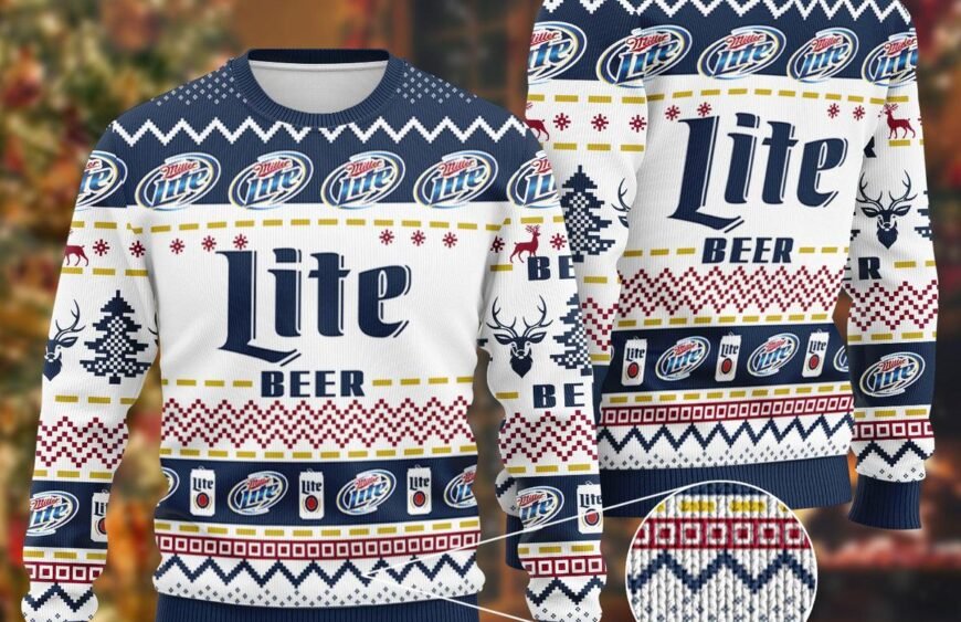 Festive Miller Lite Christmas Sweaters: The Ultimate Holiday Gear - Flexiquor.com