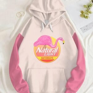 Natural Light Naturdays Basic Pink And Linen Cream Hoodie