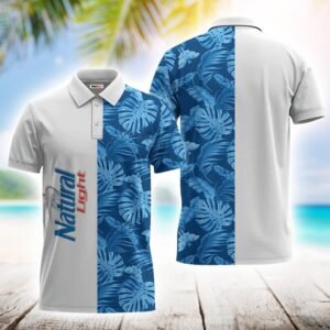 Natural Light Swiss Cheese Leaf Polo Shirt