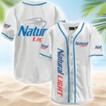 Natural Light White Baseball Jersey