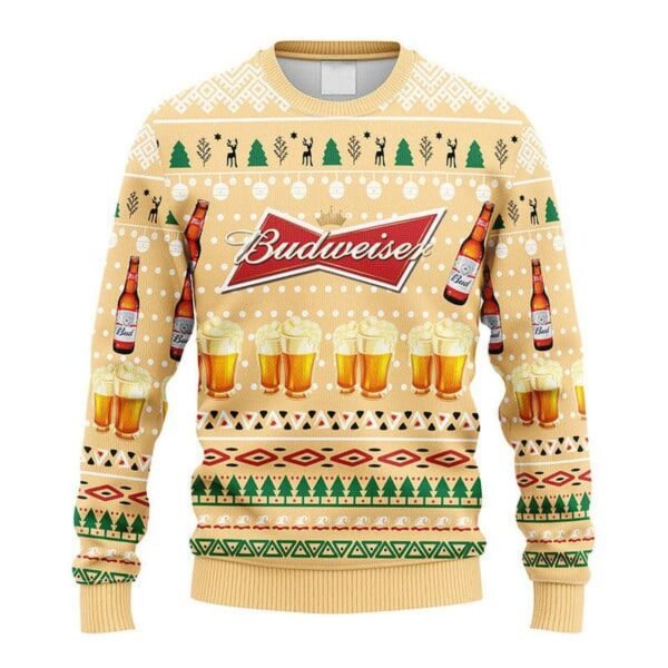 Novelty Budweiser Christmas Ugly Sweater