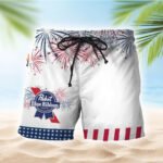 Pabst Blue Ribbon American Independence Day Swim Trunks
