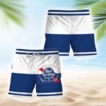 Pabst Blue Ribbon Blue And White Basic Swim Trunks