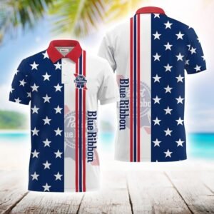 Pabst Blue Ribbon Fourth Of July Polo Shirt