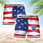 Pabst Blue Ribbon Fourth Of July Swim Trunks