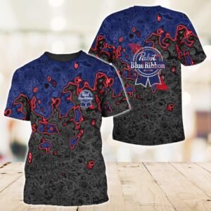 Holographic Colorful Pabst Blue Ribbon T-Shirt