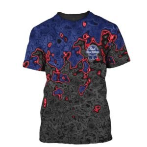 Holographic Colorful Pabst Blue Ribbon T-Shirt
