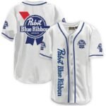 Pabst Blue Ribbon White Baseball Jersey