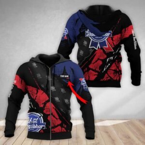 Personalized Halftone Pabst Blue Ribbon Beer Hoodie & Zip Hoodie
