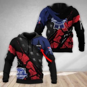 Personalized Halftone Pabst Blue Ribbon Beer Hoodie & Zip Hoodie