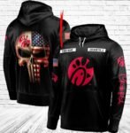 Personalized Black USA Flag Skull Chick Fil A Hoodie