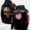 Personalized Black USA Flag Skull Dunkin Donut Hoodie