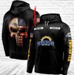 Personalized Black USA Flag Skull Twisted Tea Hoodie