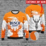 Personalized Busch Light Reindeer Ugly Sweater