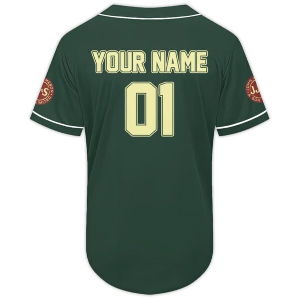Personalized Green Jameson Whiskey Baseball Jersey
