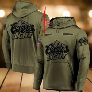 Personalized Military Green Coors Light Hoodie & Zip Hoodie