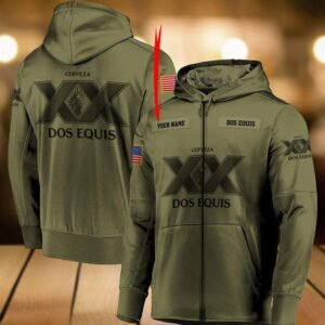 Personalized Military Green Dos Equis Hoodie & Zip Hoodie - Santa Joker