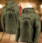 Personalized Military Green Jameson Whiskey Hoodie & Zip Hoodie