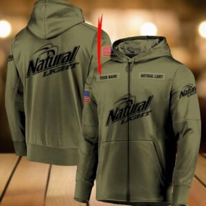 Personalized Military Green Natural Ice Hoodie & Zip Hoodie