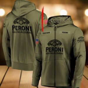 Personalized Military Green Peroni Nastro Azzurro Hoodie & Zip Hoodie