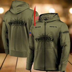 Personalized Military Green Twisted Tea Hoodie & Zip Hoodie - Santa Joker
