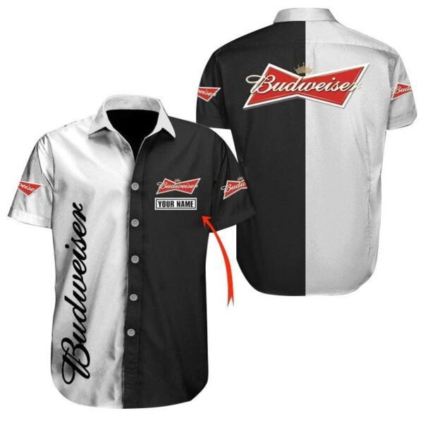 Personalized Multicolor Budweiser Button Shirt
