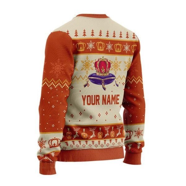 Personalized Peach Crown Royal Ugly Christmas Sweater