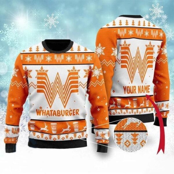 Personalized Whataburger Christmas Sweater