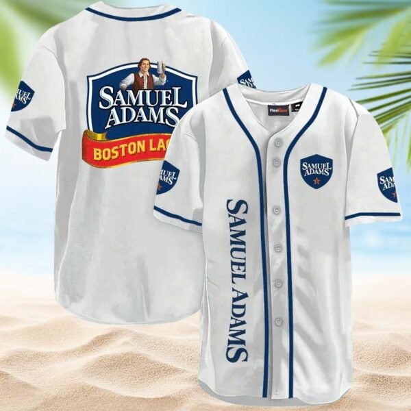 Samuel Adams White Baseball Jersey
