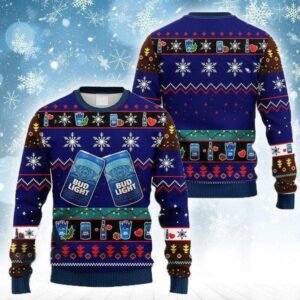 Snowflakes Bud Light Christmas Ugly Sweater
