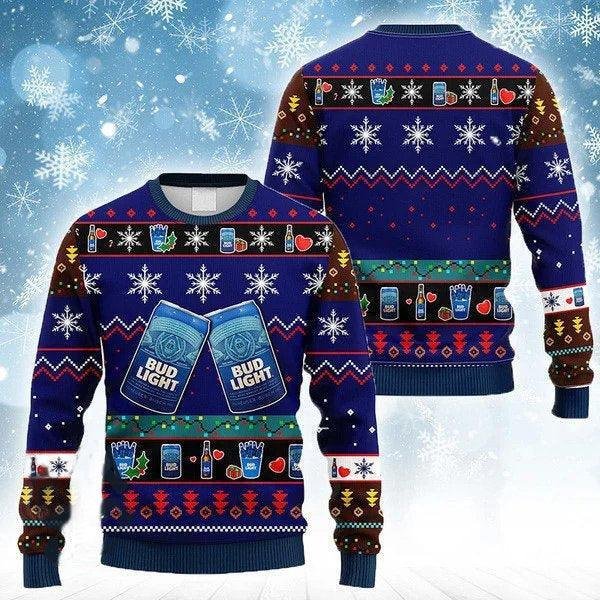 Snowflakes Bud Light Christmas Ugly Sweater