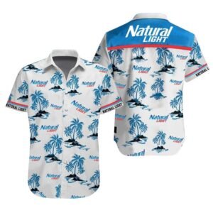 Tropical Palms Natural Light Button Shirt