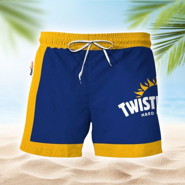 Twisted Tea Blue Yellow Basic Swim Trunks