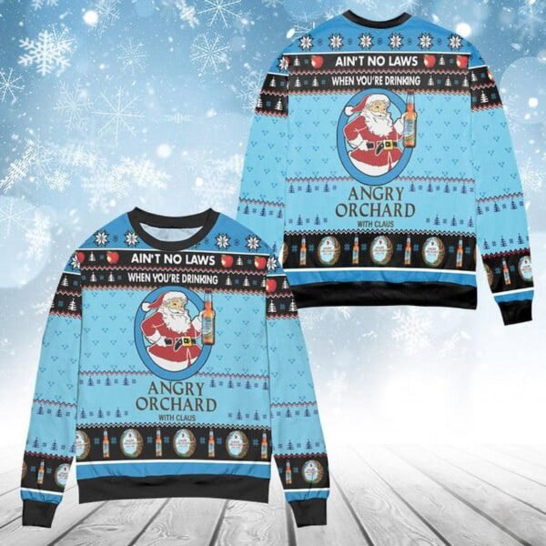 When You’re Drinking Angry Orchard With Santa Claus Ugly Sweater