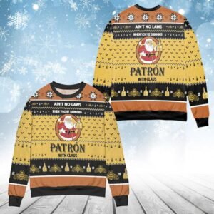 When You’re Drinking Tequila Patron With Santa Claus Ugly Sweater